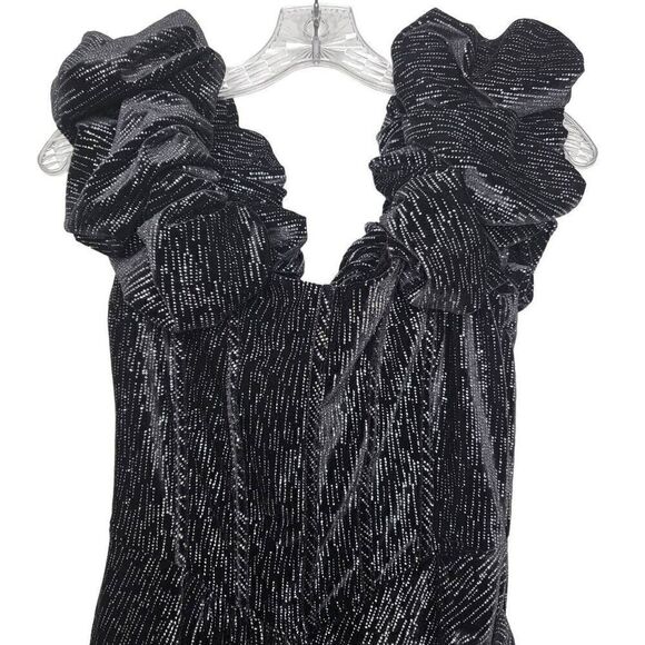 Lavish Alice Off Shoulder Corset Bodice Velvet Diamante Mini Dress Black Size 6 - Picture 5 of 12